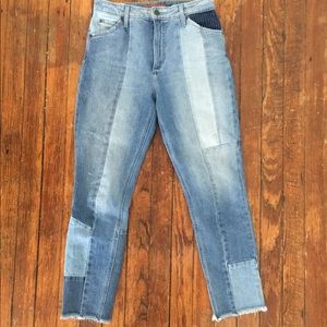 joe’s Patchwork Raw Hem Cropped Jeans